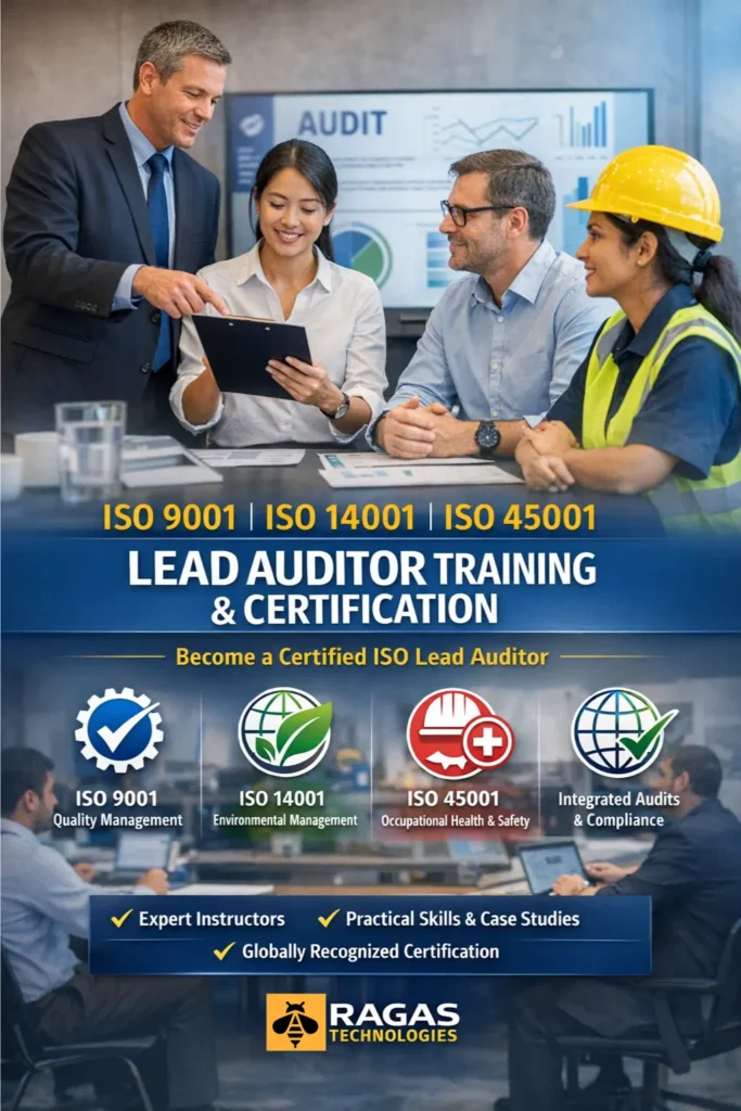 ISO Lead Auditor Training for all ISO standards including ISO 9001, ISO 14001, ISO 45001, ISO 27001 and more